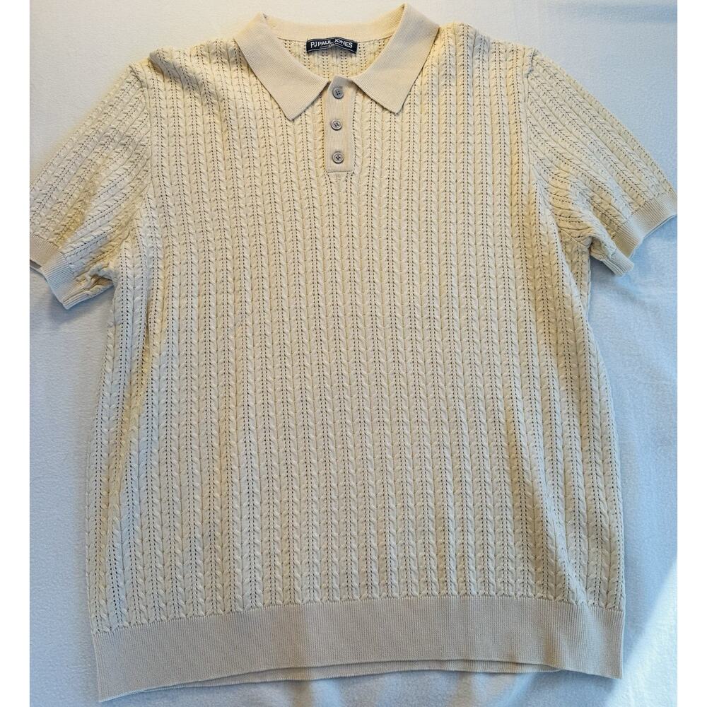 PJ Paul Jones Short Sleeve Casual Textured Classic Polo‎ Shirt Men Size 2XL Golf